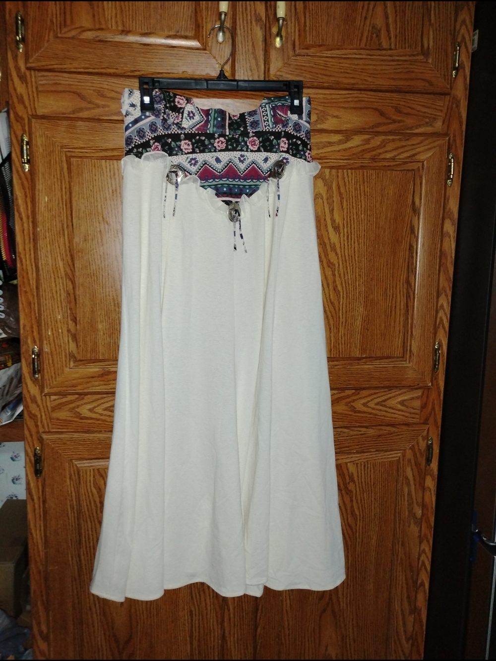 Ozark Mountain  Company Floral - Black, Red, White Maxi Skirt